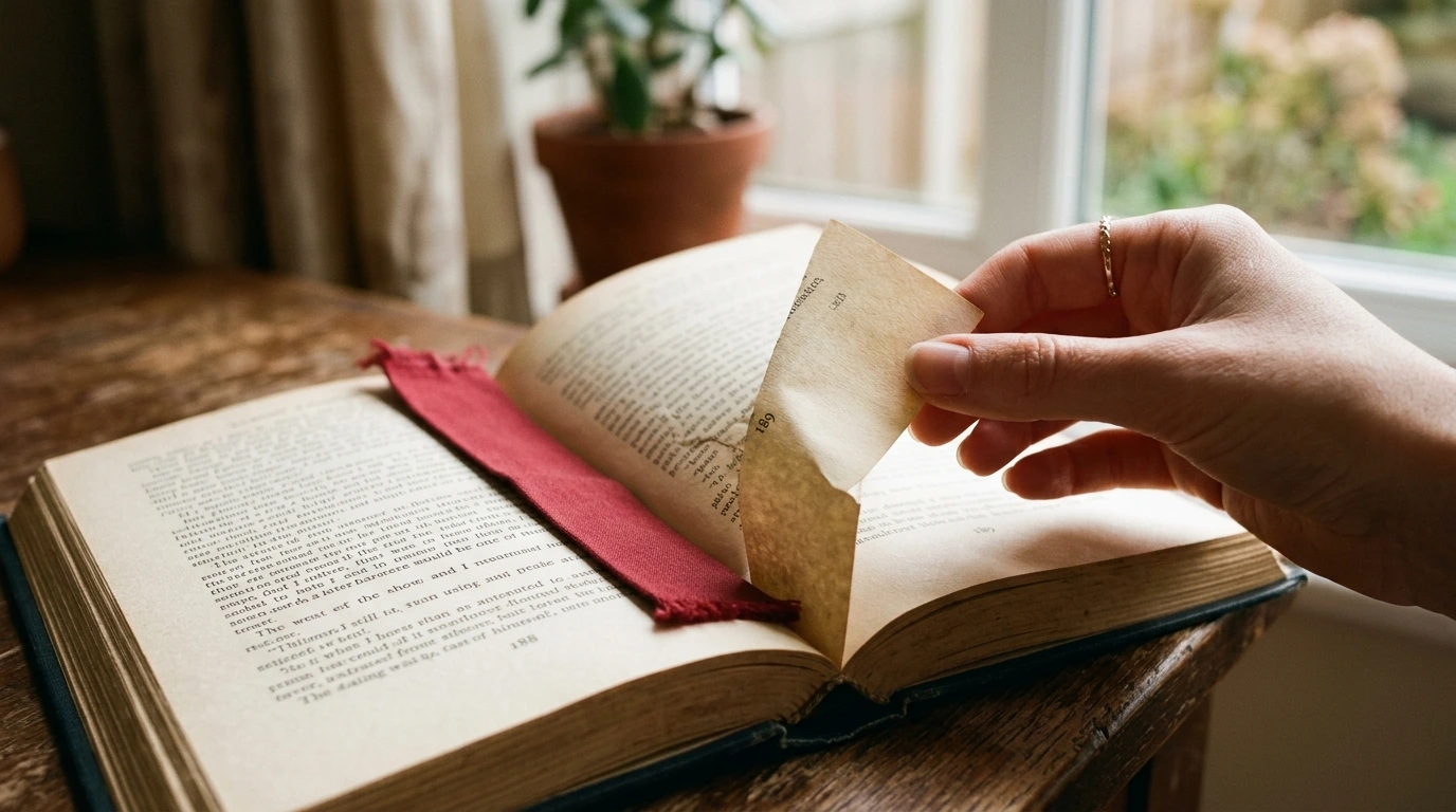 Le pagine di un romanzo nella luce della finestra