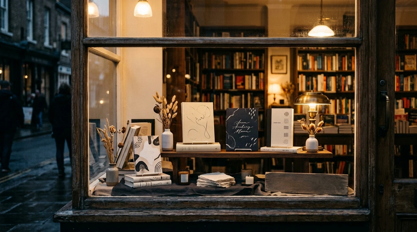 Vetrina di libreria con le novità in evidenza