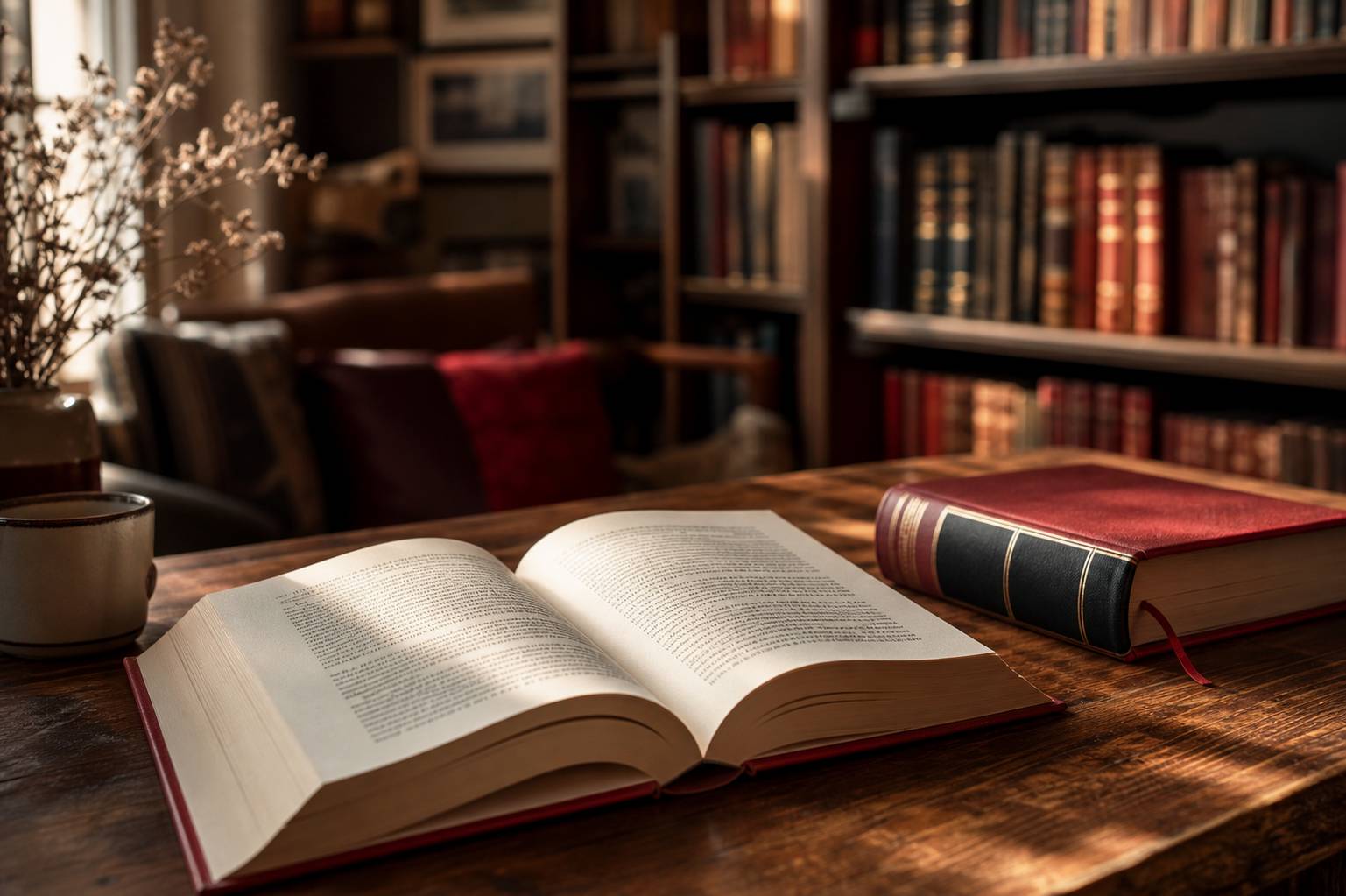 Table avec livre ouvert en langue étrangère et dictionnaire