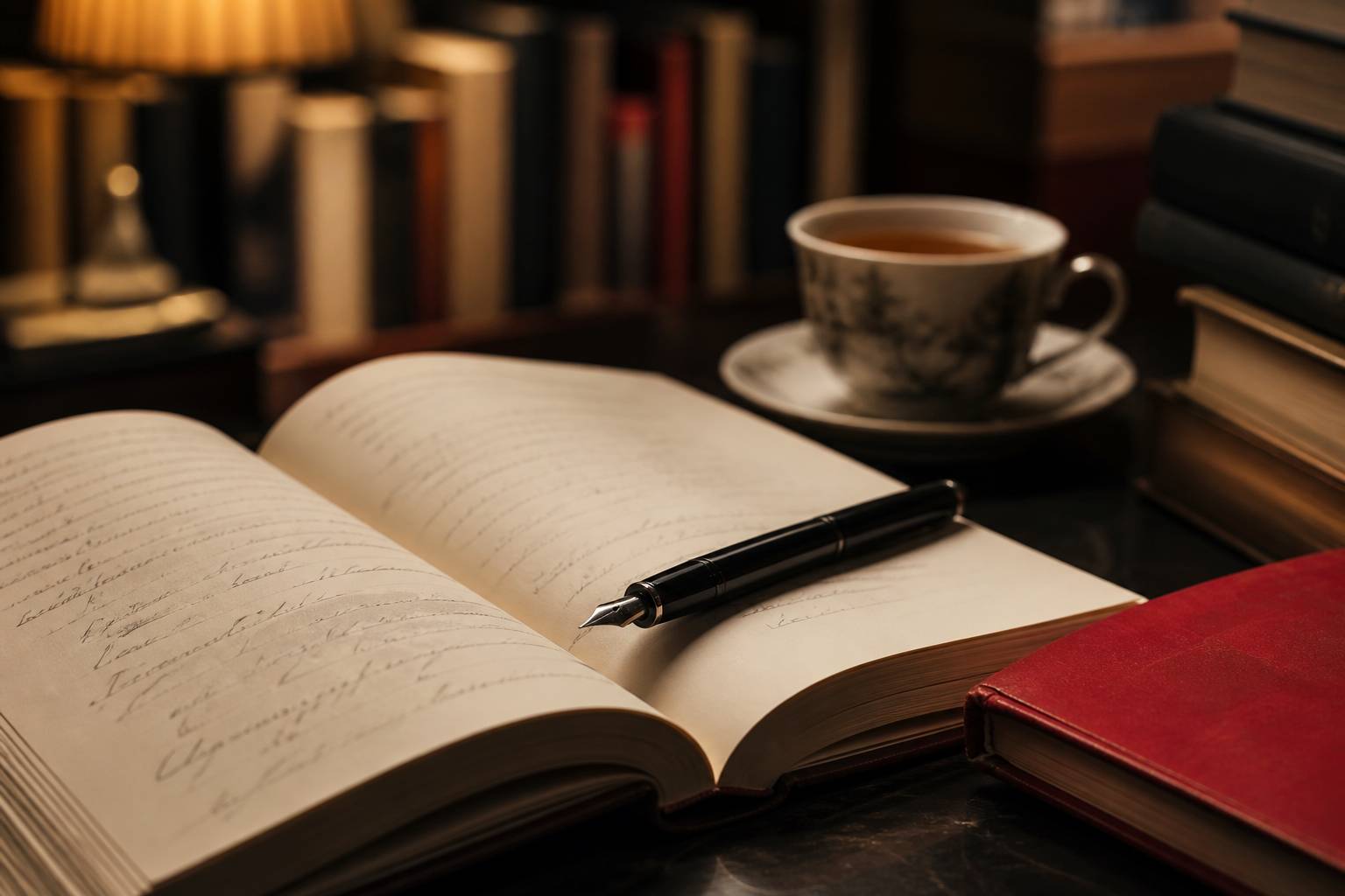 Pages d'un livre avec des annotations au crayon et une plume