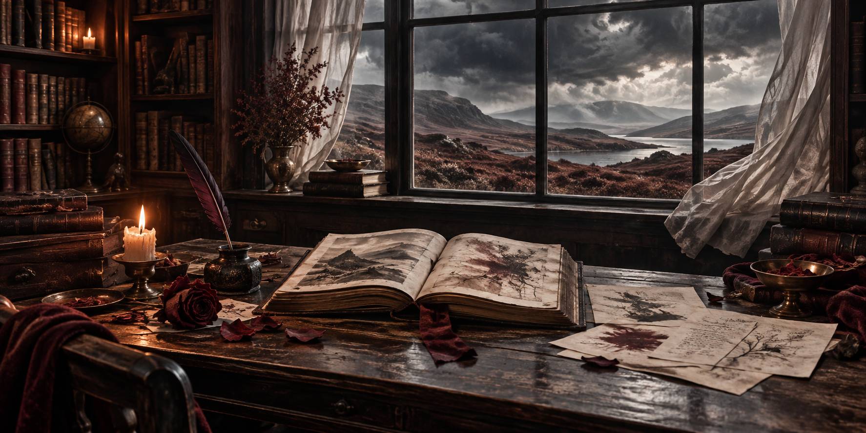 Illustration éditoriale du sujet : “Cime tempestose”: le frasi più suggestive tratte dall'indimenticabile capolavoro di Emily Brontë