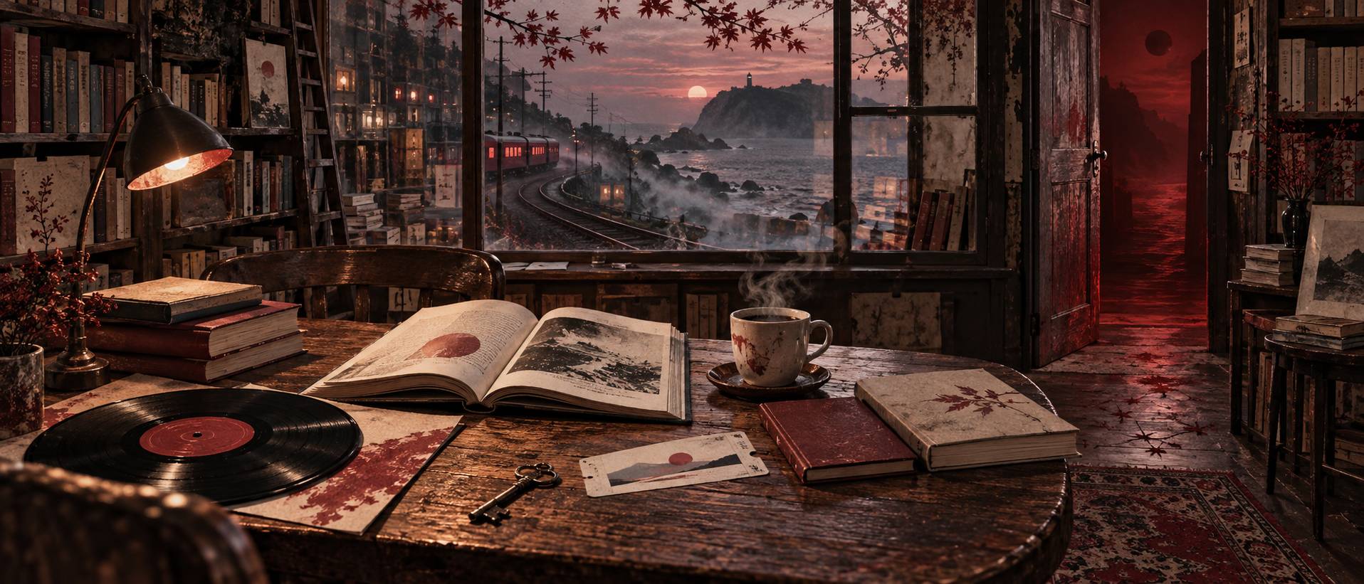 Illustration éditoriale du sujet : I libri di Murakami Haruki: un viaggio tra sogno e realtà nei suoi romanzi e saggi